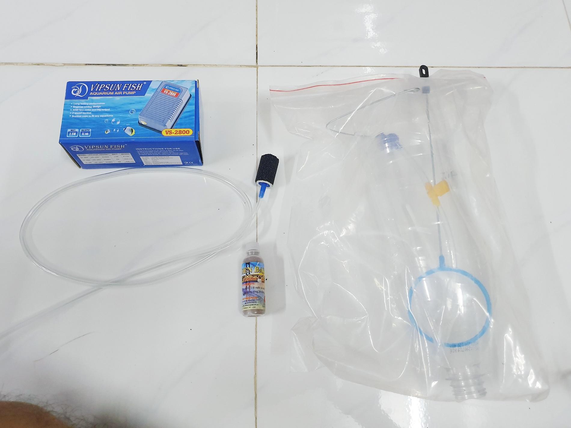 "Hoàn tiền đến 10%" COMBO MÁY OXY 1 VÒI BỘ ẤP ARTEMIA CÓ BÌNH