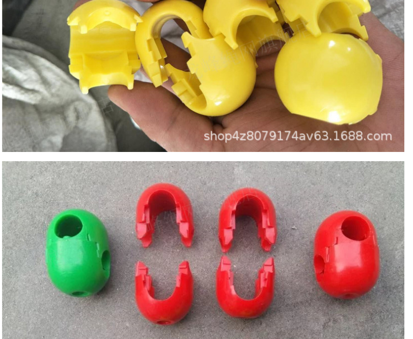 Nút cầu đan lưới hạt nhựa đỏ khóa dây thừng làm bảng leo dây