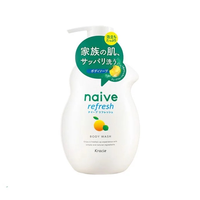 Sữa tắm Kracie Naive dưỡng ẩm chai 530ml mùi chanh