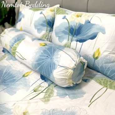 ⛔GIẢM 50%⛔Trọn Bộ Ga Gối Lyocell Than Hoạt Tính Mát Mềm Mịn, Chăn Chần Bông Cao Cấp _ Nemtot Bedding
