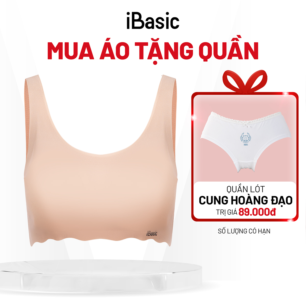   MUA ÁO TẶNG QUẦN  Áo ngực học sinh không đường may iBasic mút mỏng BRAT030 