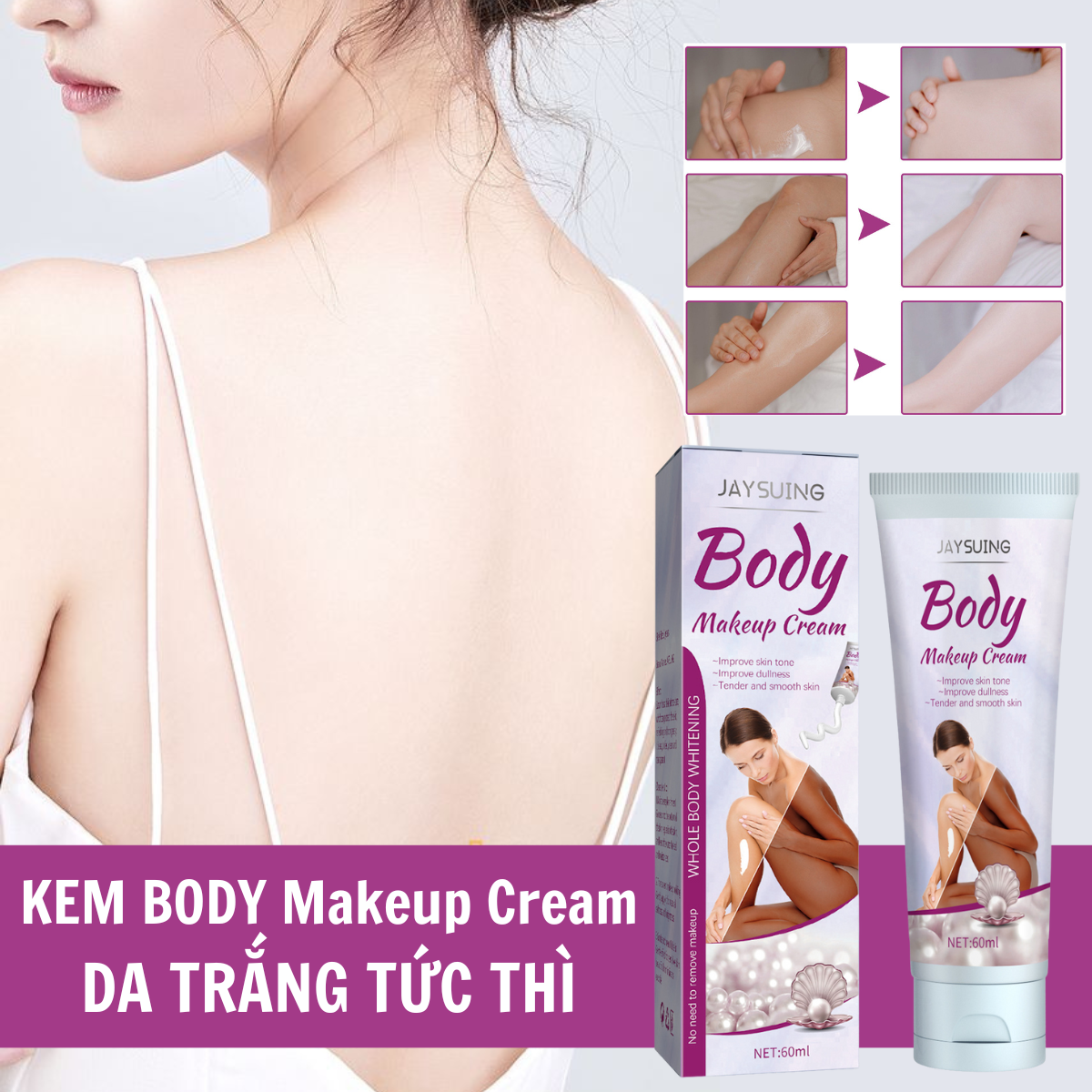 Kem body làm trắng toàn thân body makeup cream jaysuijng làm trắng cơ thể kem trẻ hóa da dưỡng ẩm dưỡng ẩm nuôi dưỡng da 80g