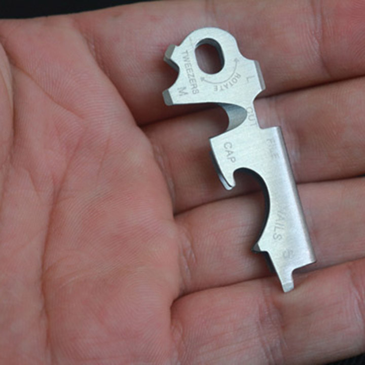 Móc khóa đa năng ôm chìa khóa Keytool EDC 8in1, mở nắp chai, tuavit, cắt, dũa