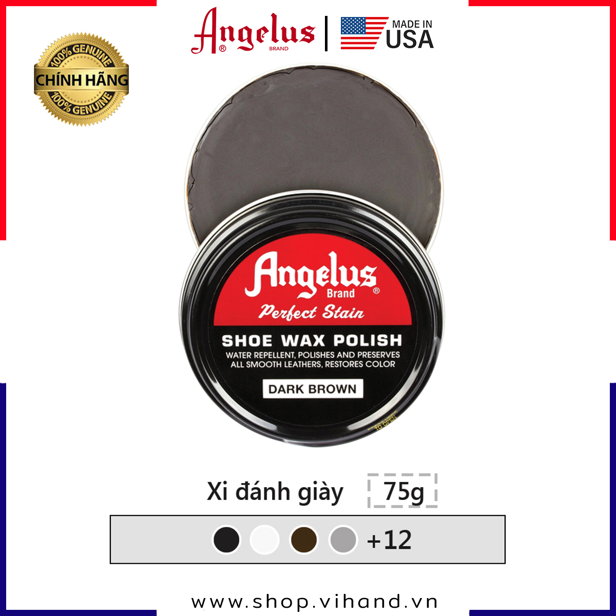 [HCM]Xi đánh bóng giày cao cấp Angelus Shoe Wax Polish - 75gr