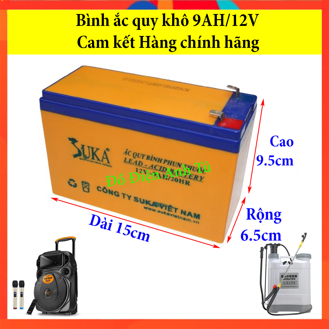 Bình ắc quy khô 8-9-10AH/12V Cam kết Hàng chính hãng