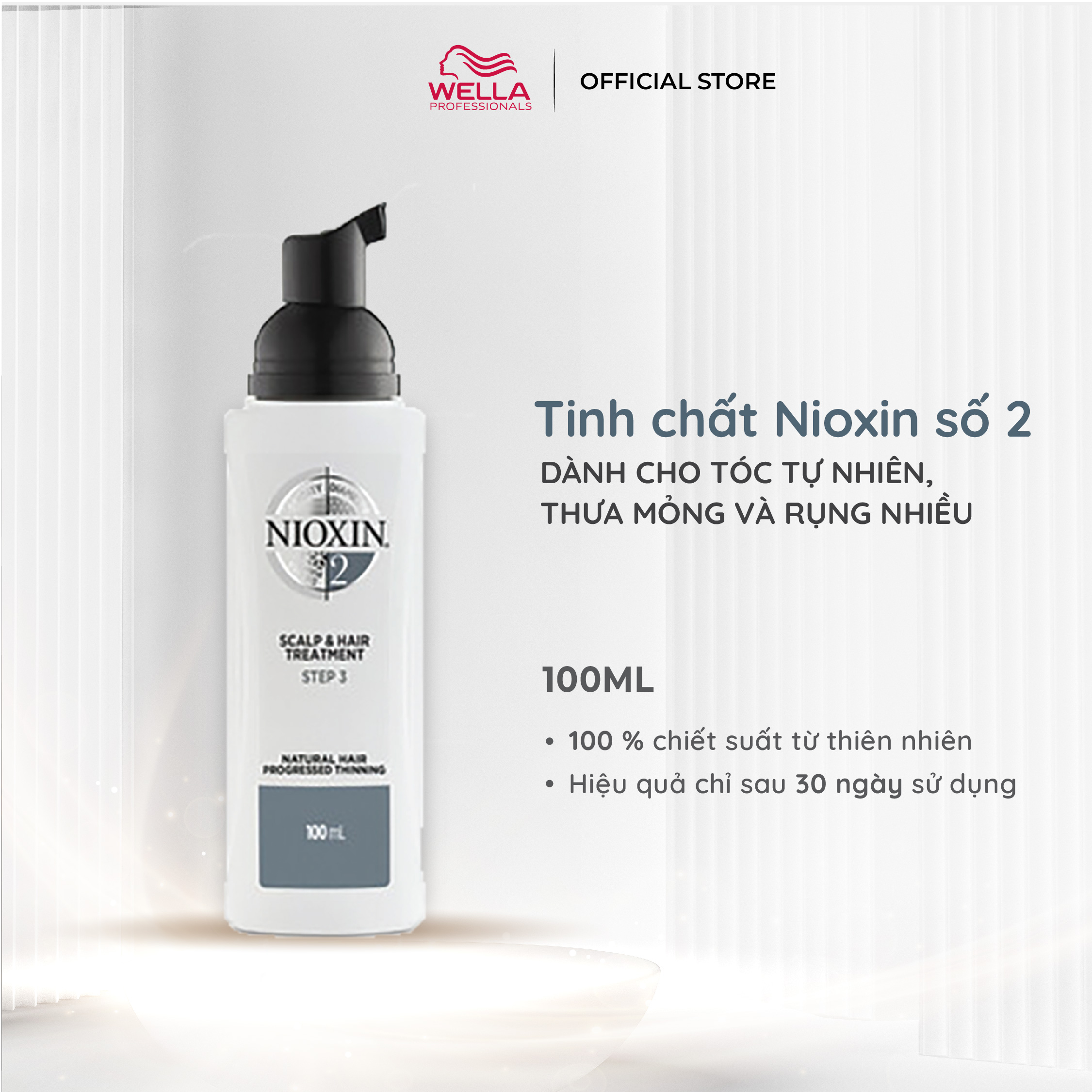 Tinh Chất Nioxin 2 Dành Cho Tóc Tự Nhiên, Thưa Mỏng Và Rụng Nhiều Trong Thời Gian Dài Scalp & Hair Treatment 100ml