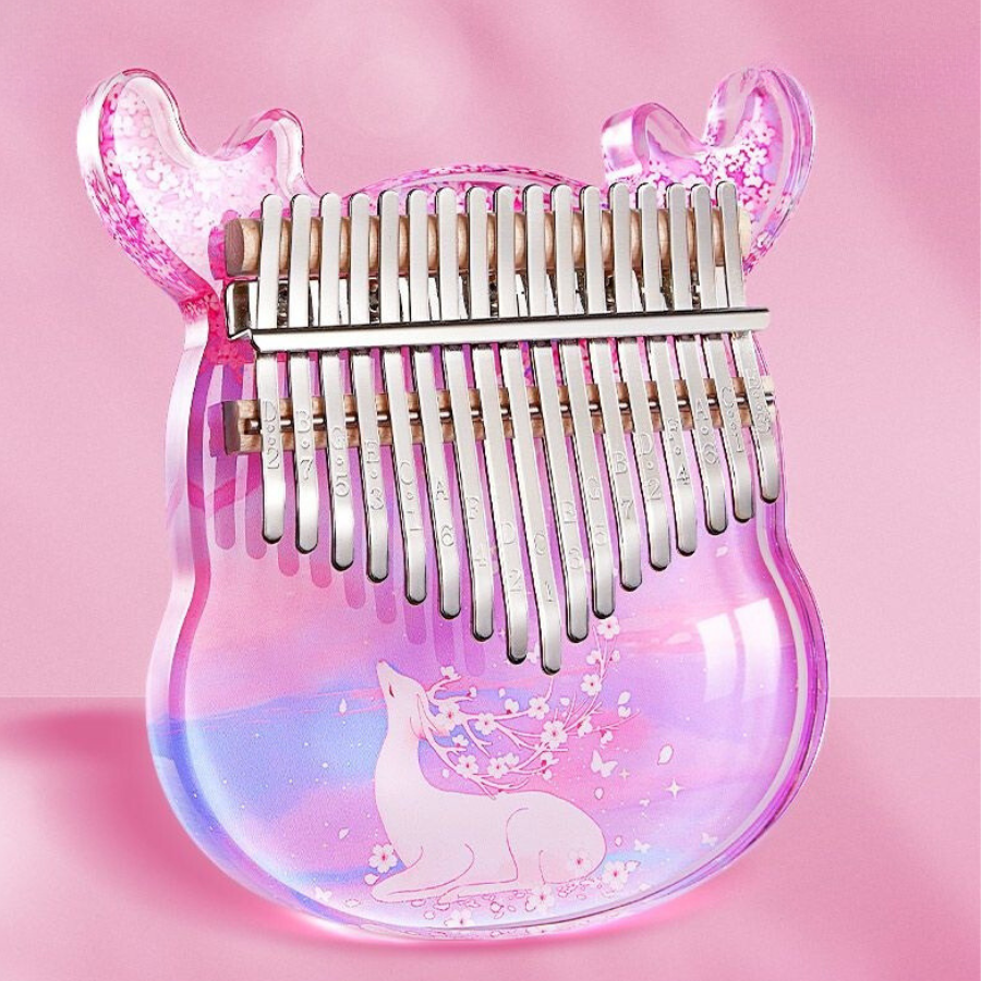 Kalimba trong suốt chính hãng Anca Music Đầu Hươu Hồng