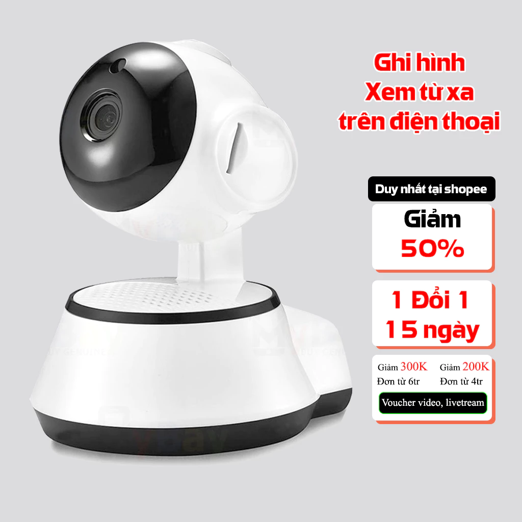 Camera wifi ip v380 giám sát trong nhà ip 1080p - xem từ xa, dễ dùng, bảo hành uy tín