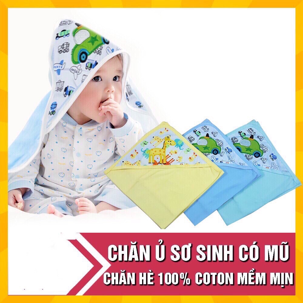 Chăn ủ mùa hè có mũ, ủ thái chất cotton đẹp