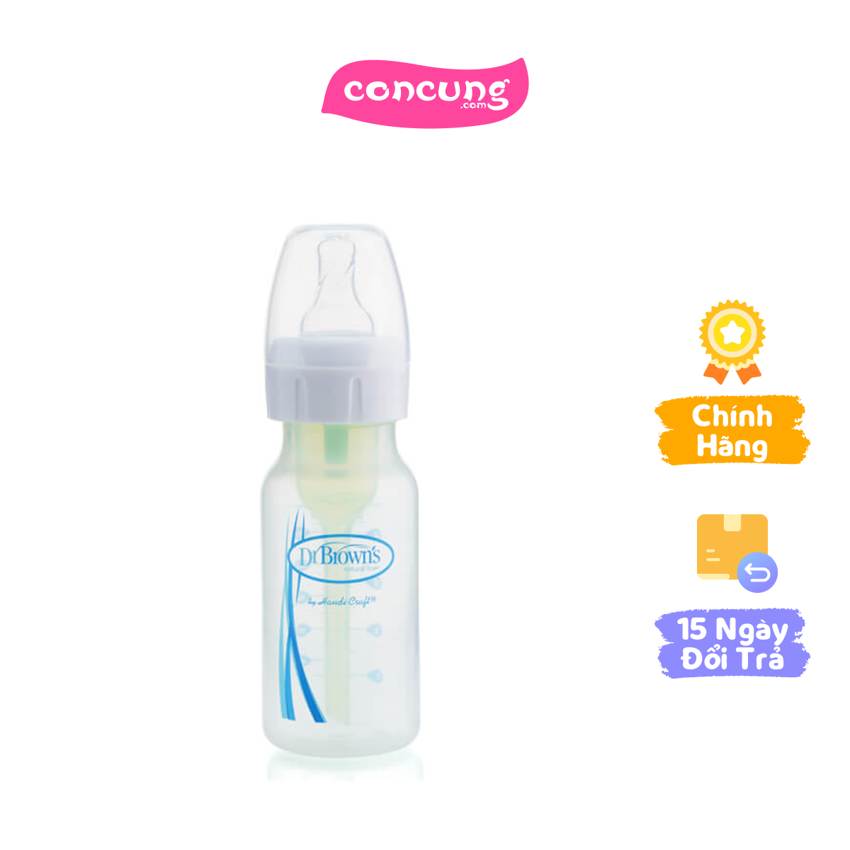 Bình sữa Dr.Brown nhựa PP- USA (Không chứa BPA), 120ml