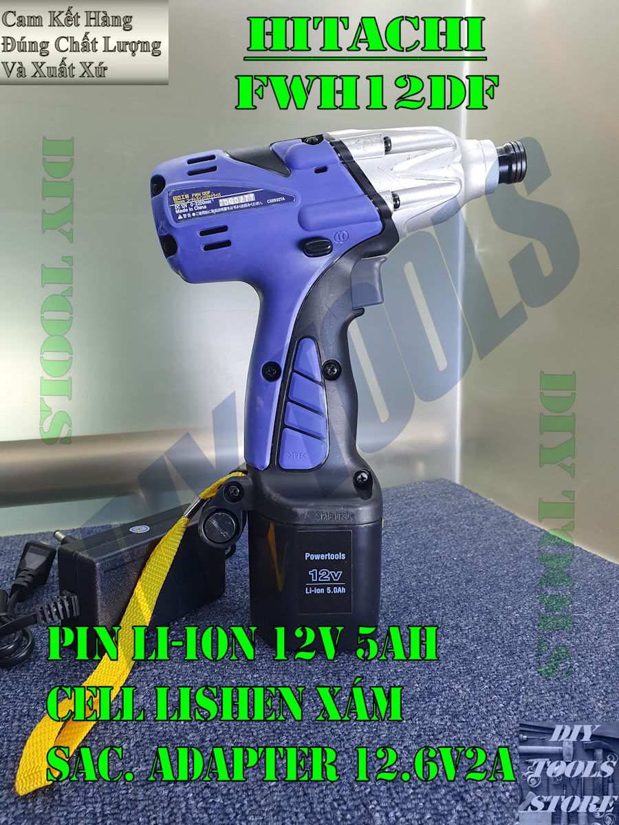 Máy Bắn Vít Nội Địa Nhật Hitachi FWH12DF ,12v 5AH, Nội Thất Nguyên Zin Như Mới, Ngoại Hình Mới Trên 95%, Hoạt Động Ổn Định Full Chức Năng (Máy Khoan Và Vặn Vít Dùng Pin)(DIY TOOLS)