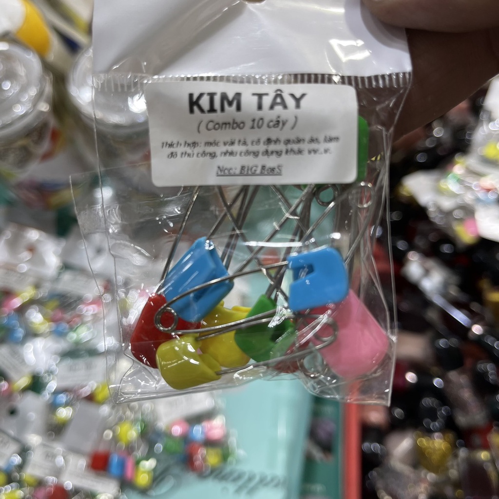 Combo 10 cây kim tây thép đầu nhựa nhiều màu nhỏ gọn tiện lợi dễ dàng sử dụng