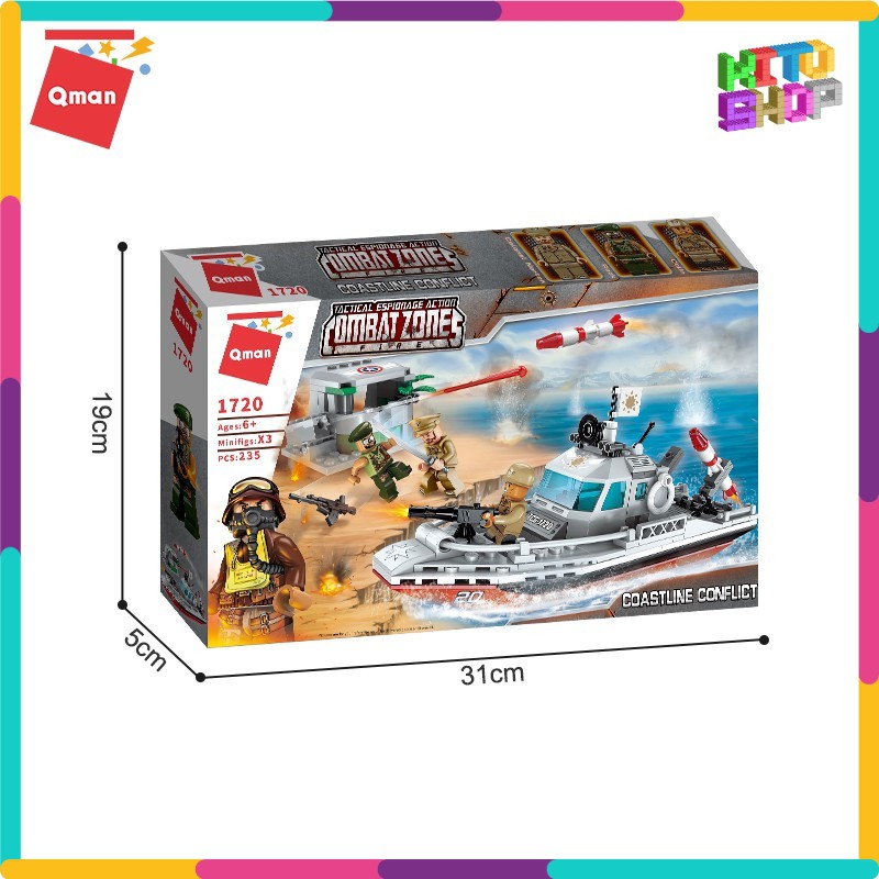 Đồ chơi xếp hình lego cho trẻ qman 1720 đồ chơi lắp ráp - cano cuộc xung đột bờ biển 235 miếng ghép