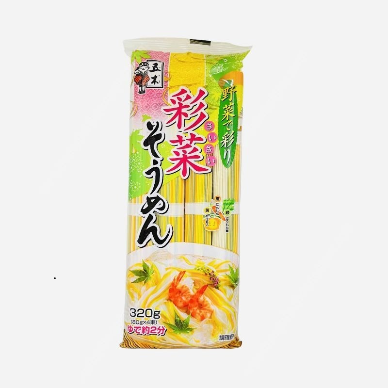 Mì Ayana Somen Rau Củ Itsuki 320g Nhật Bản, Mì somen rau củ hữu cơ, Mì somen ngũ sắc, Mì somen cho bé ăn dặm