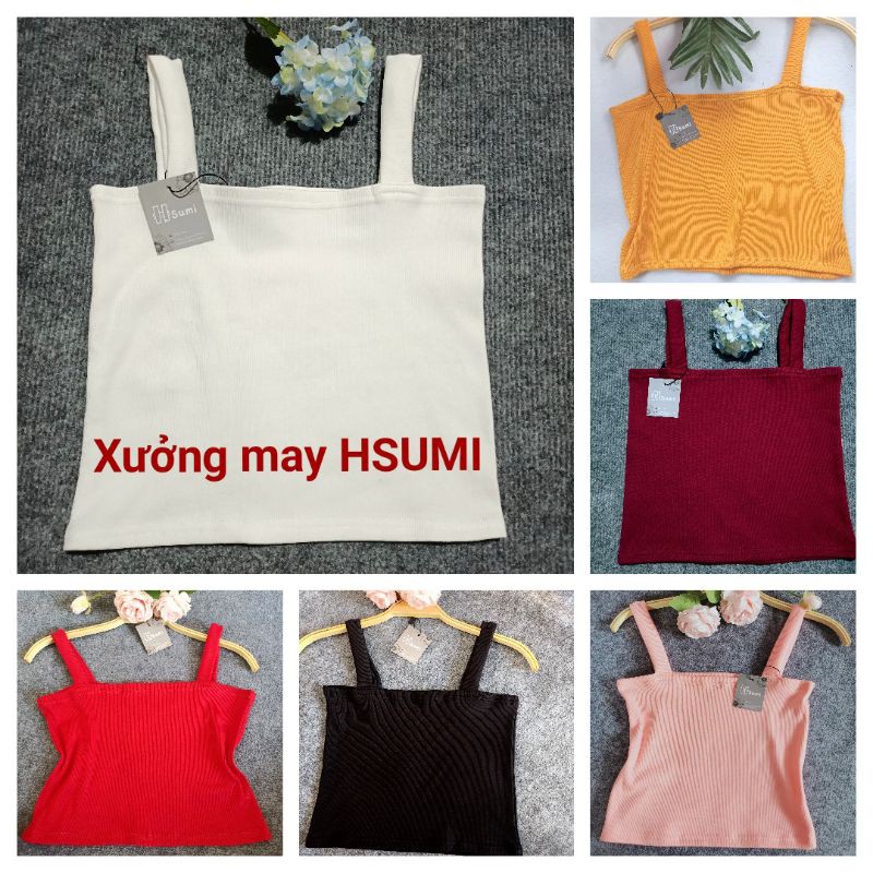 [HCM]Bigsize áo hai dây Croptop bản to HSUMI