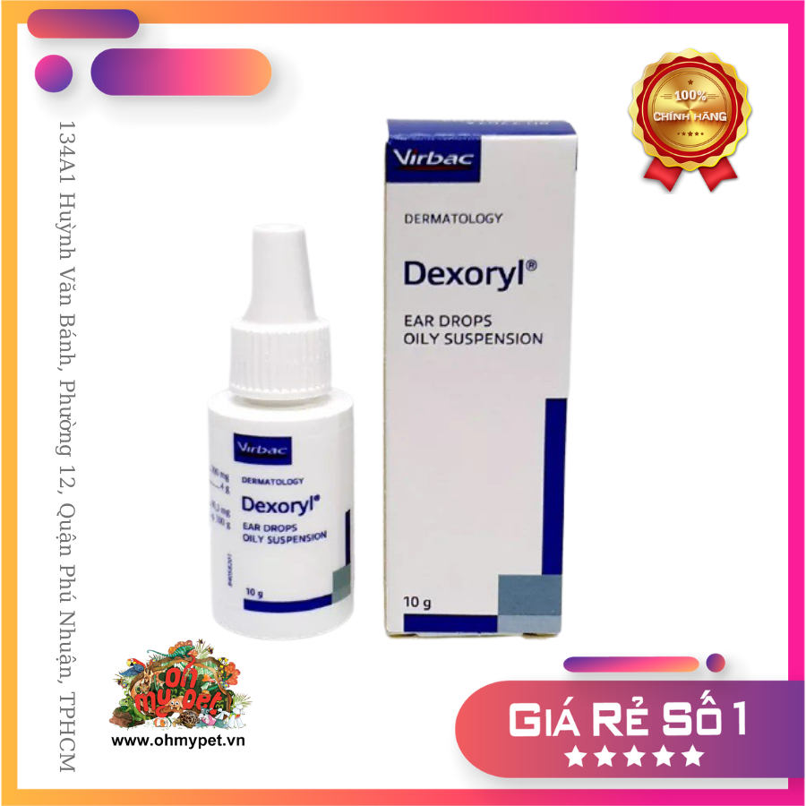 Dung dịch nhỏ ngừa viêm tai Virbac Dexoryl cho chó mèo chai 10ml