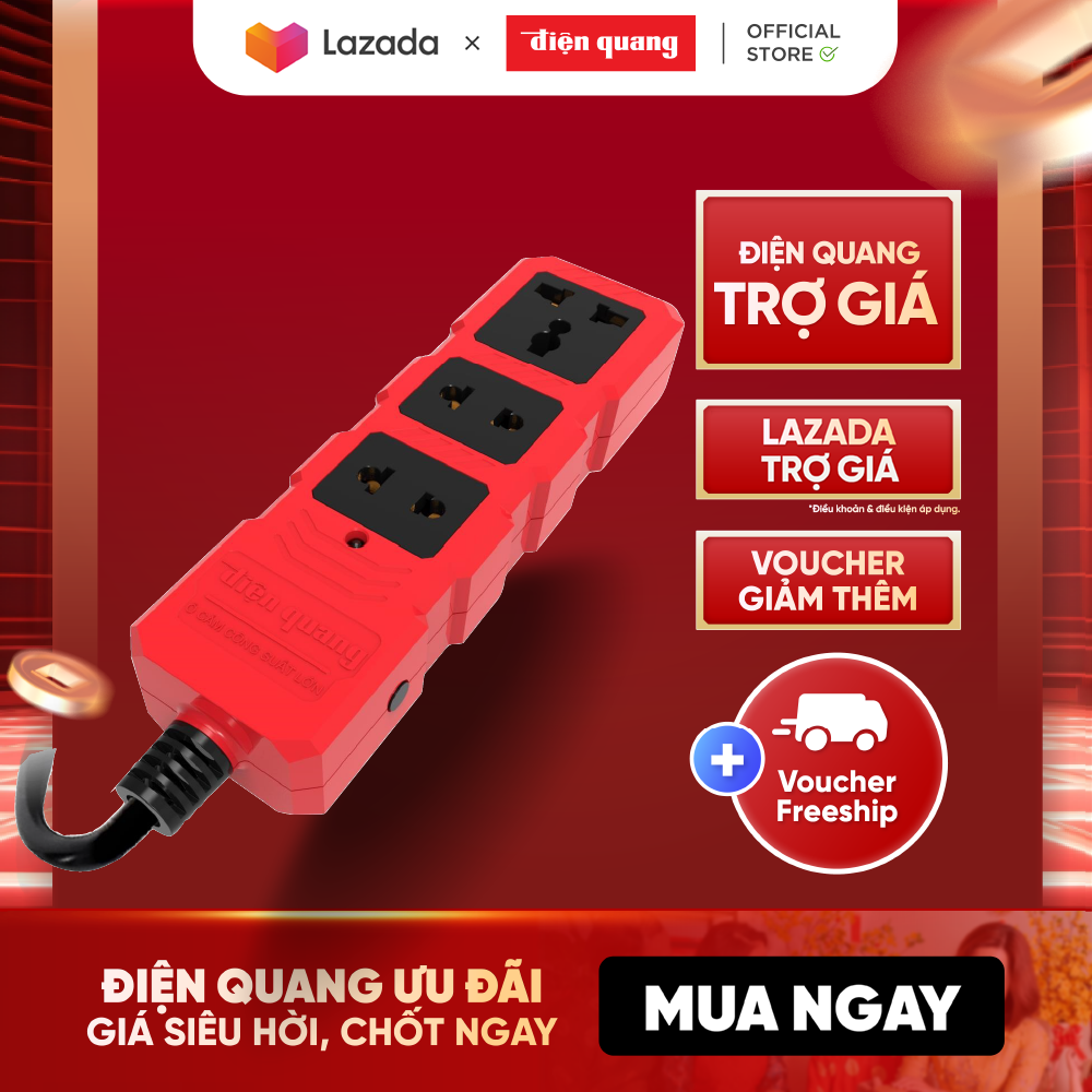 Ổ cắm Công suất lớn Điện Quang ĐQ ESKHP RB (3 lỗ), chịu tải cao