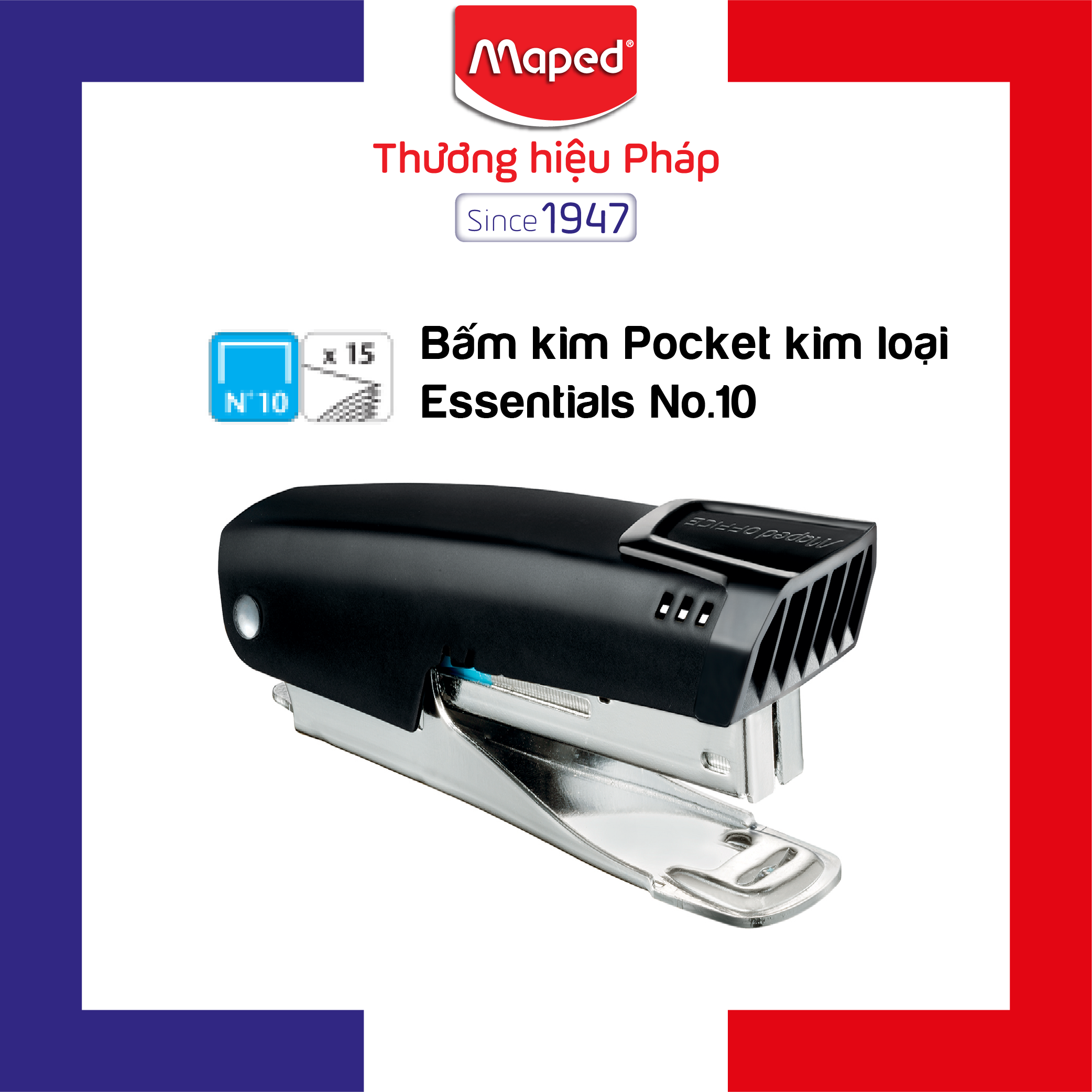 Maped - bấm kim pocket kim loại essentials no.10 - 1 cái