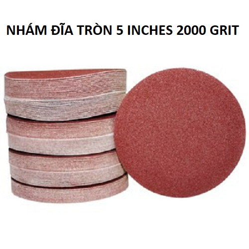 Bộ 10 tờ nhám đĩa tròn 5 inches 2000 grit