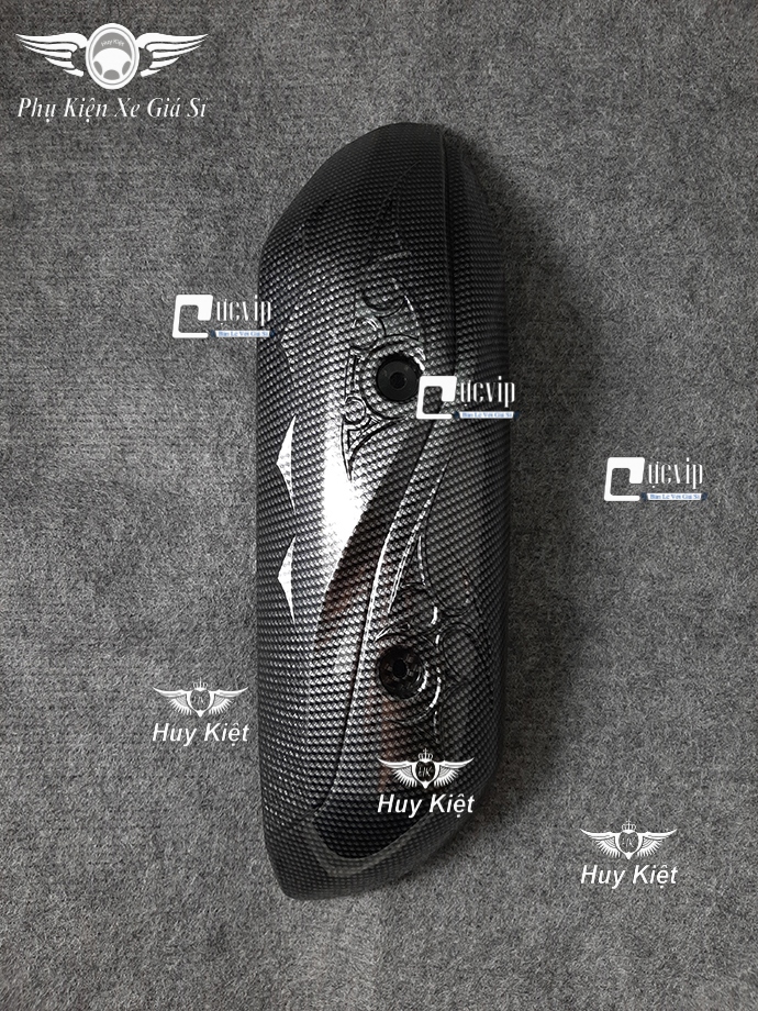 Ốp che pô xe lead 2022 sơn carbon sms1833