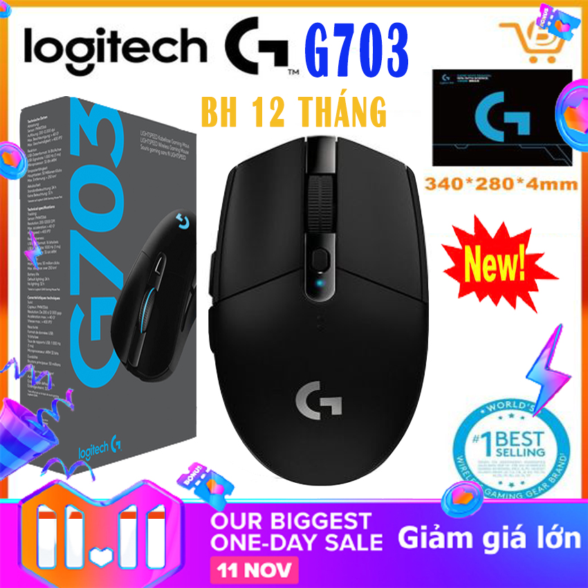 Chuột chơi game , chuột gaming không dây logitech g703 hero lightspeed wireless gaming rgb led cao cấp, giá rẻ.