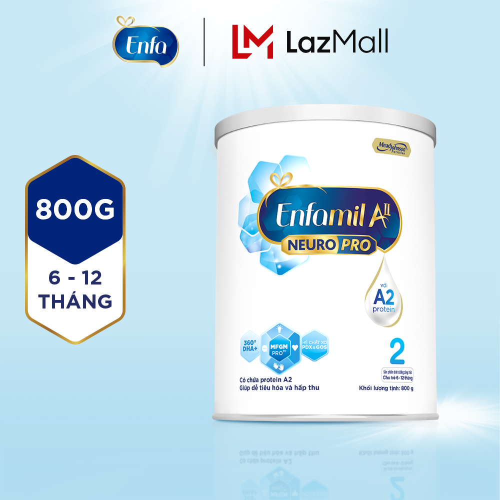 Sữa bột Enfamil A2 Neuropro 2 cho trẻ từ 612 tháng tuổi 800g