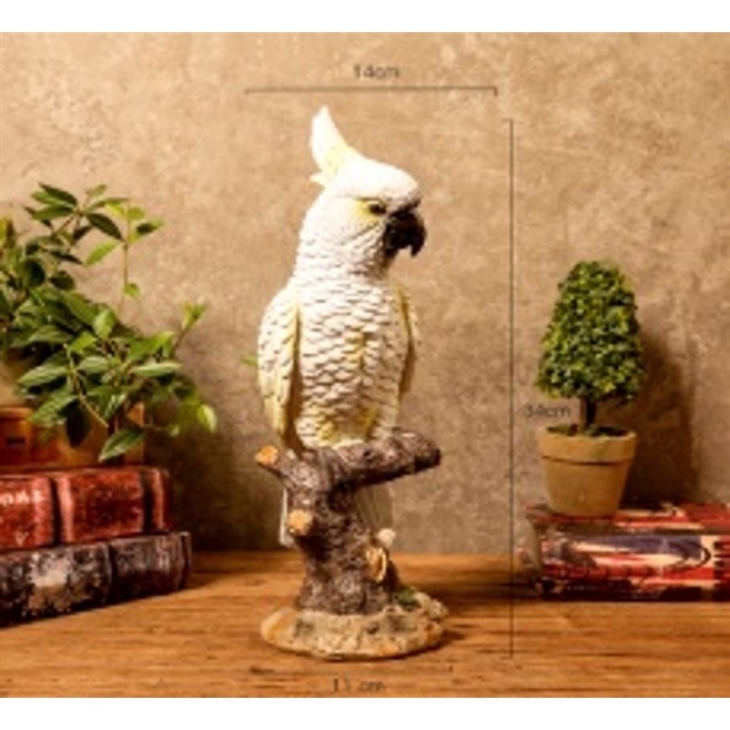 Tượng trang trí vẹt Cockatoo (đứng)
