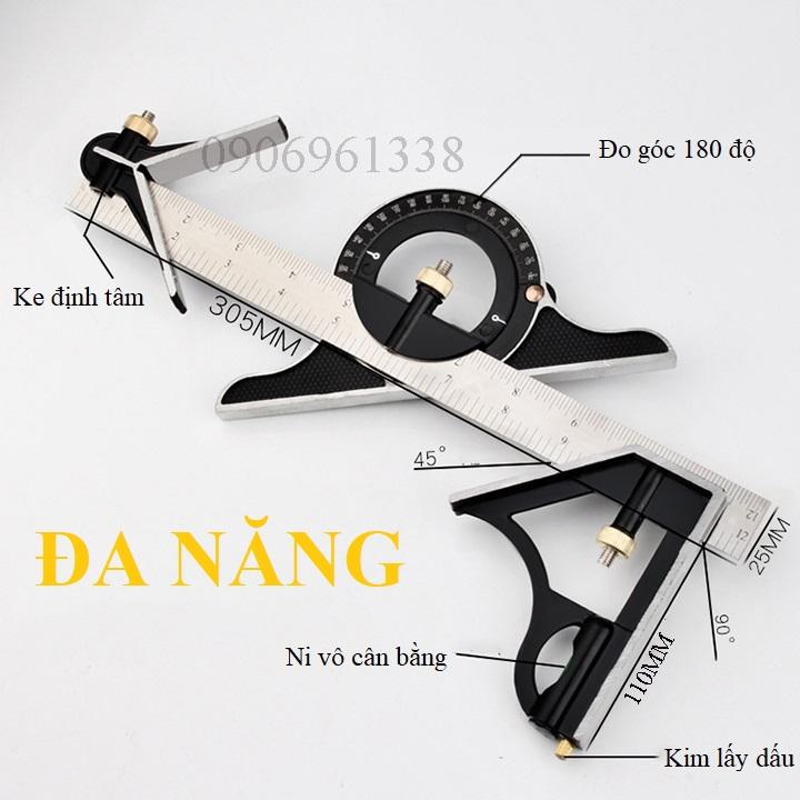 Thước đo góc đa năng - Thước ke góc vuông - Thước vuông - Thước eke 30cm