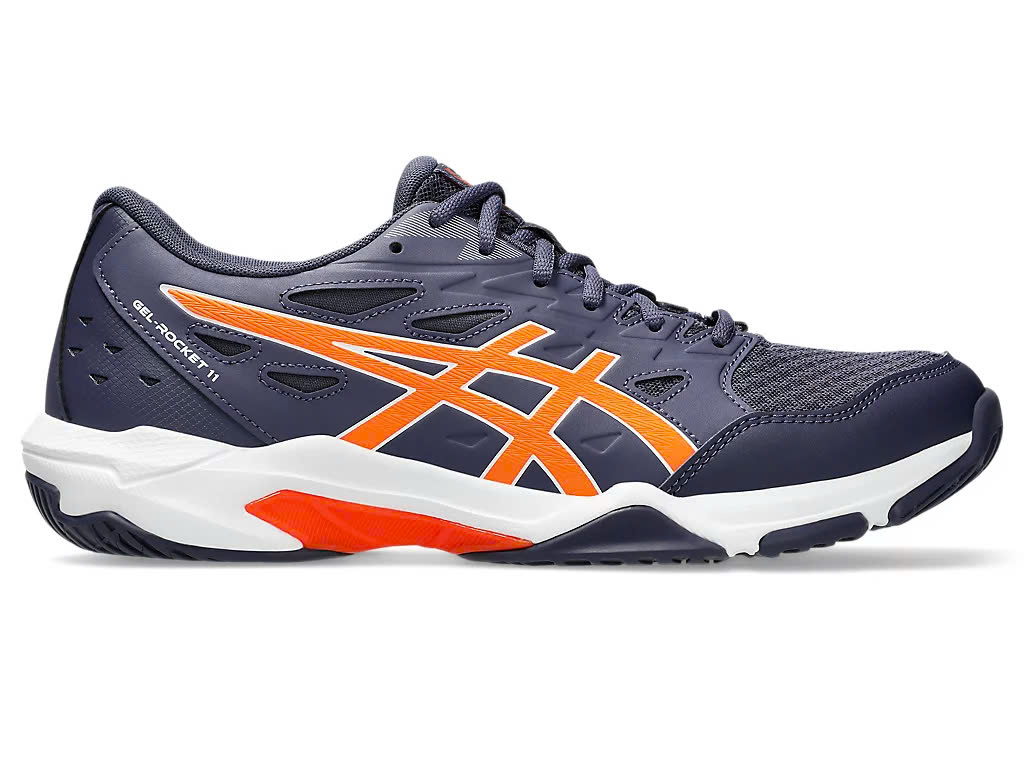 Giày Asics Gel Rocket 11 Xanh Đen Cam - Giày Bóng Chuyền, Cầu Lông, Tennis cổ thấp đa năng linh hoạt lưới thoáng khí thoải mái