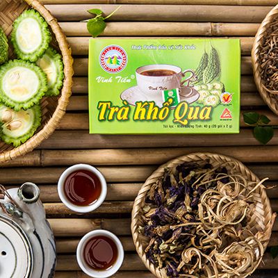 Trà khổ qua túi lọc vĩnh tiến - hộp 20 túi lọc