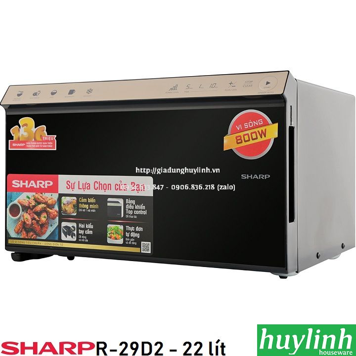 Lò vi sóng điện tử sharp r-29d2vn - 22 lít - 800w - thái lan