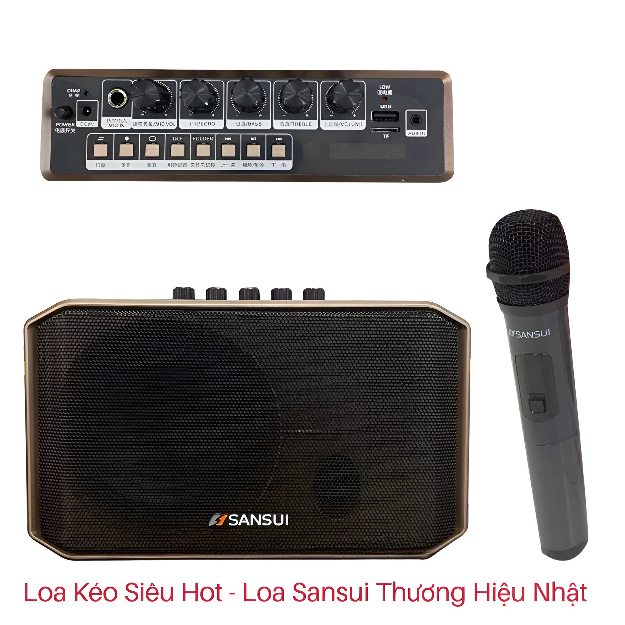 Free 1 Mic Singing Anti-Howling + Genuine SANSUI SA1-05 Speaker, 2-Way Speaker, Clear and True Sound, Powerful Power for Vibrant Sound Quality, Bluetooth Connection, Phone, Device Computer, TV, 1 Year Warranty In China.