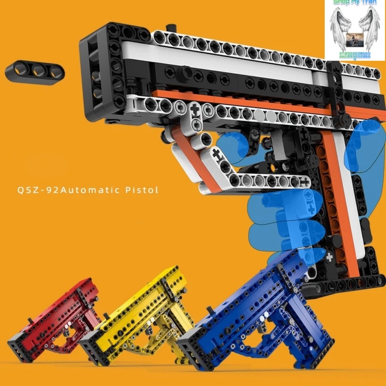 Đồ chơi lắp ráp xếp hình trí tuệ lego, mô hình lục qzs-92automatic pistol asimov
