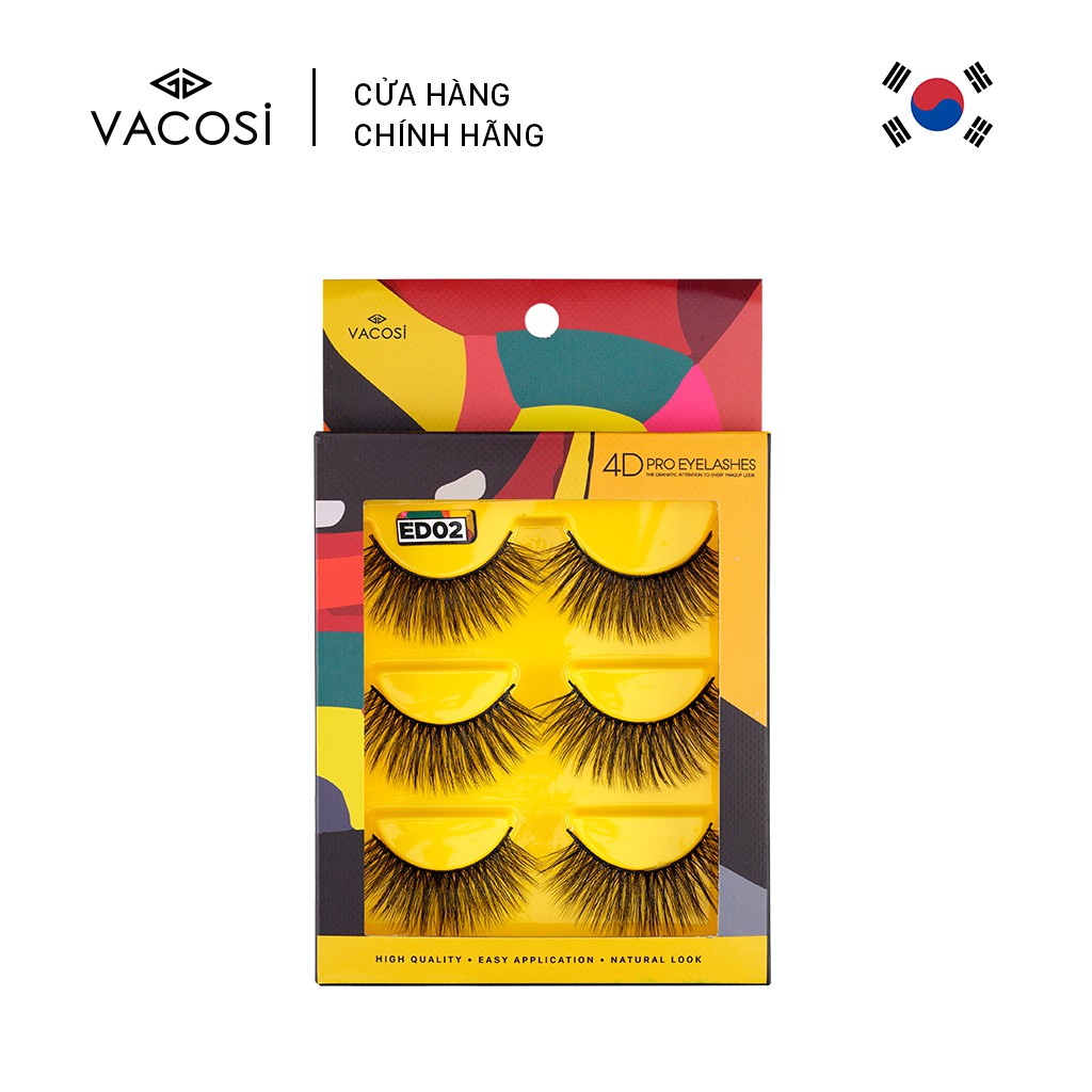 [HCM] Vacosi Hộp 3 Cặp Lông Mi Giả 4D Pro Eyelash