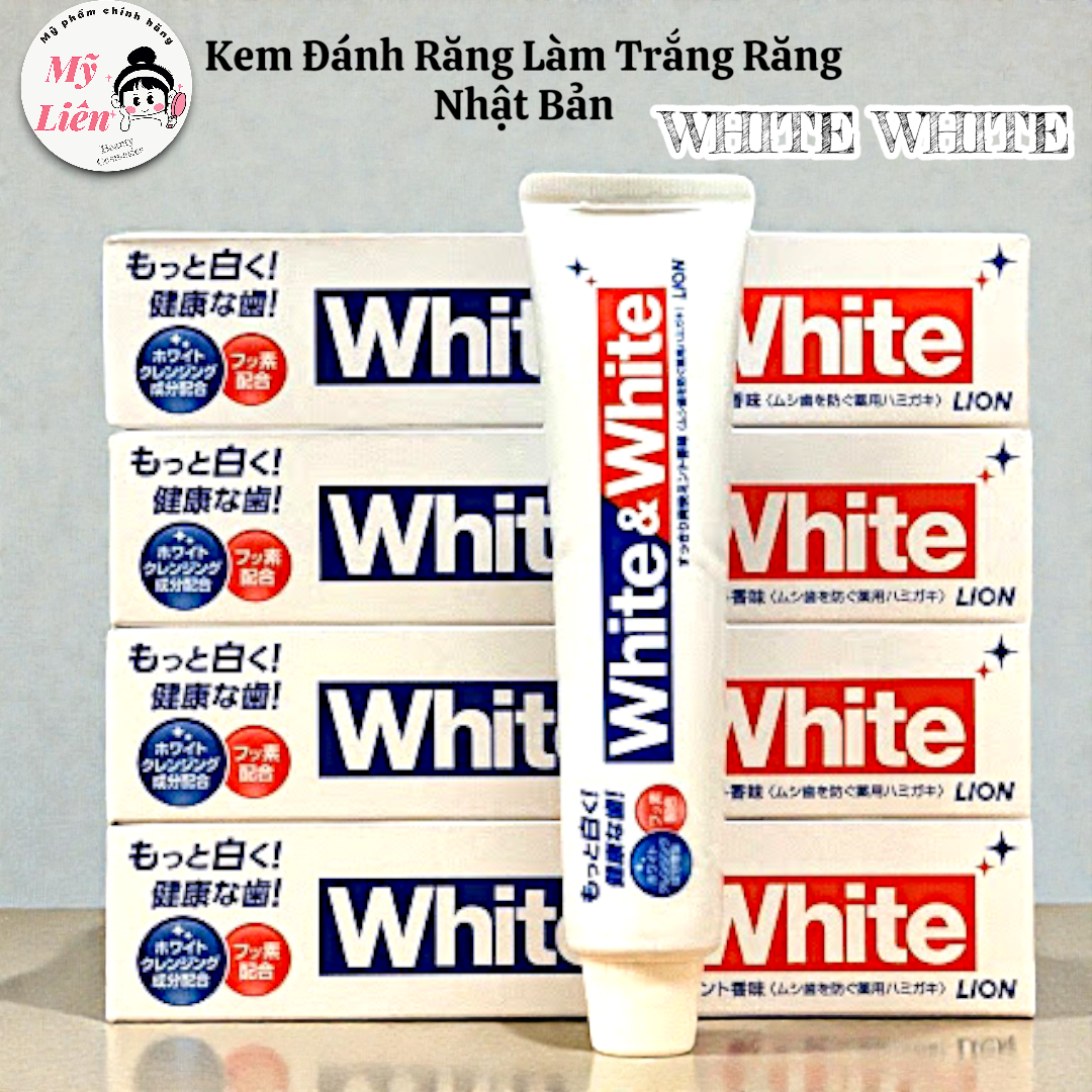 Kem đánh răng WHITE & WHITE Lion 150gr Nhật Bản - Làm trắng răng hiệu quả