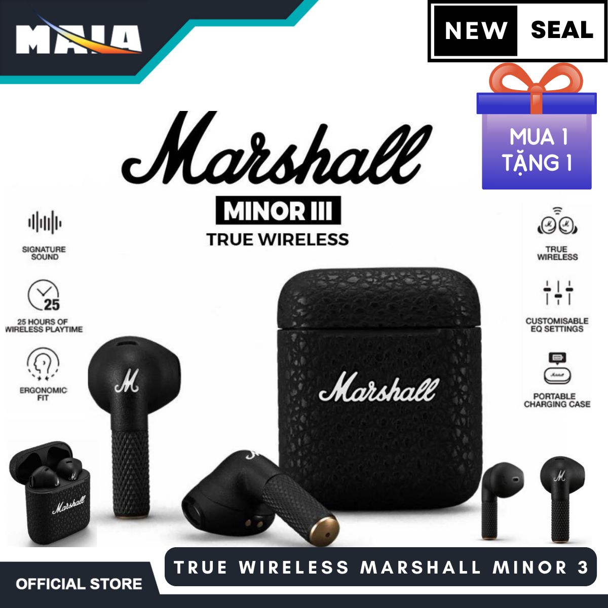 Bản Quốc Tế Tai Nghe Bluetooth True Wireless MARSHALL MINOR 3