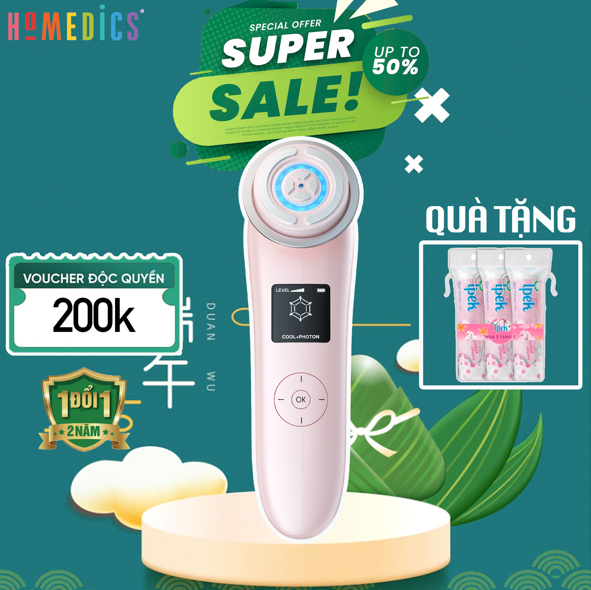 Máy đẩy tinh chất nâng cơ trẻ hoá da 9 in 1 F82E Nano Beauty Time Nhật Bản Bảo Hành Chính Hãng