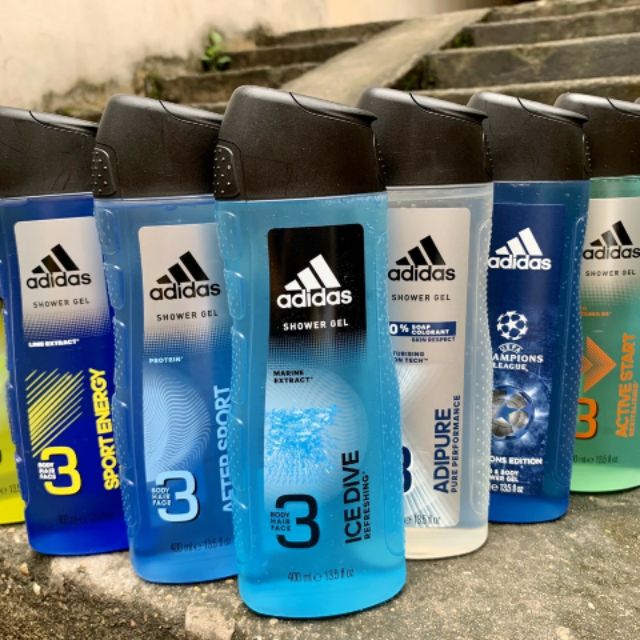 Gel tắm gội toàn thân Adidas 3in1 đủ mùi 400ml