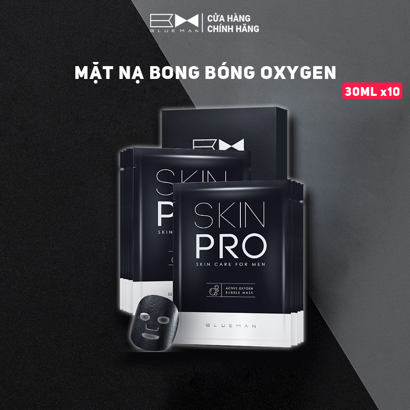 Mặt Nạ Thải Độc Cho Nam & Ngừa Mụn OXYGEN BLUEMAN Kiểm Soát Dầu 330mlx10 ZL70