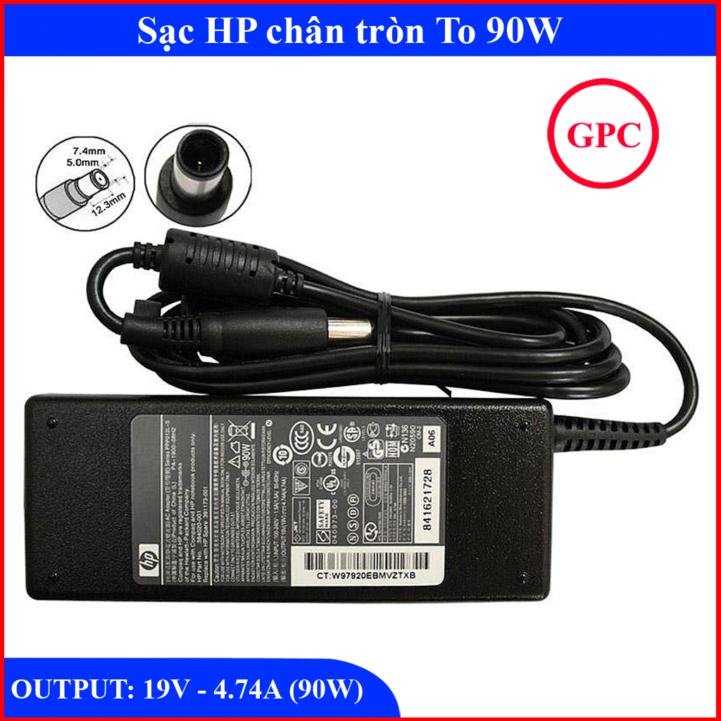 Sạc laptop hp 19v - 4.74a chân kim to
