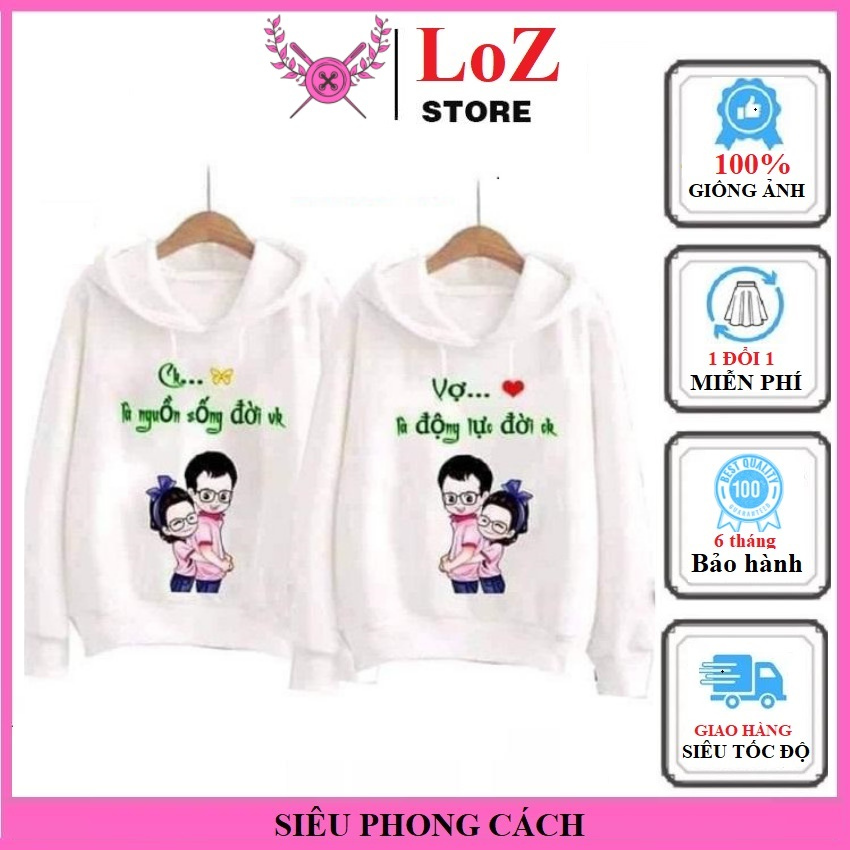 [ SIÊU PHONG CÁCH ] Áo nỉ đôi( 2 áo) in chồng là động lực vợ là động lực ý nghĩa.LOZITAR . { HÀNG ĐẸP } Vải nỉ bông da cá mềm mại có lớp lông dày dặn dễ phối đồ cực đẹp áo đôi nam nữ, áo cặp nam nữ
