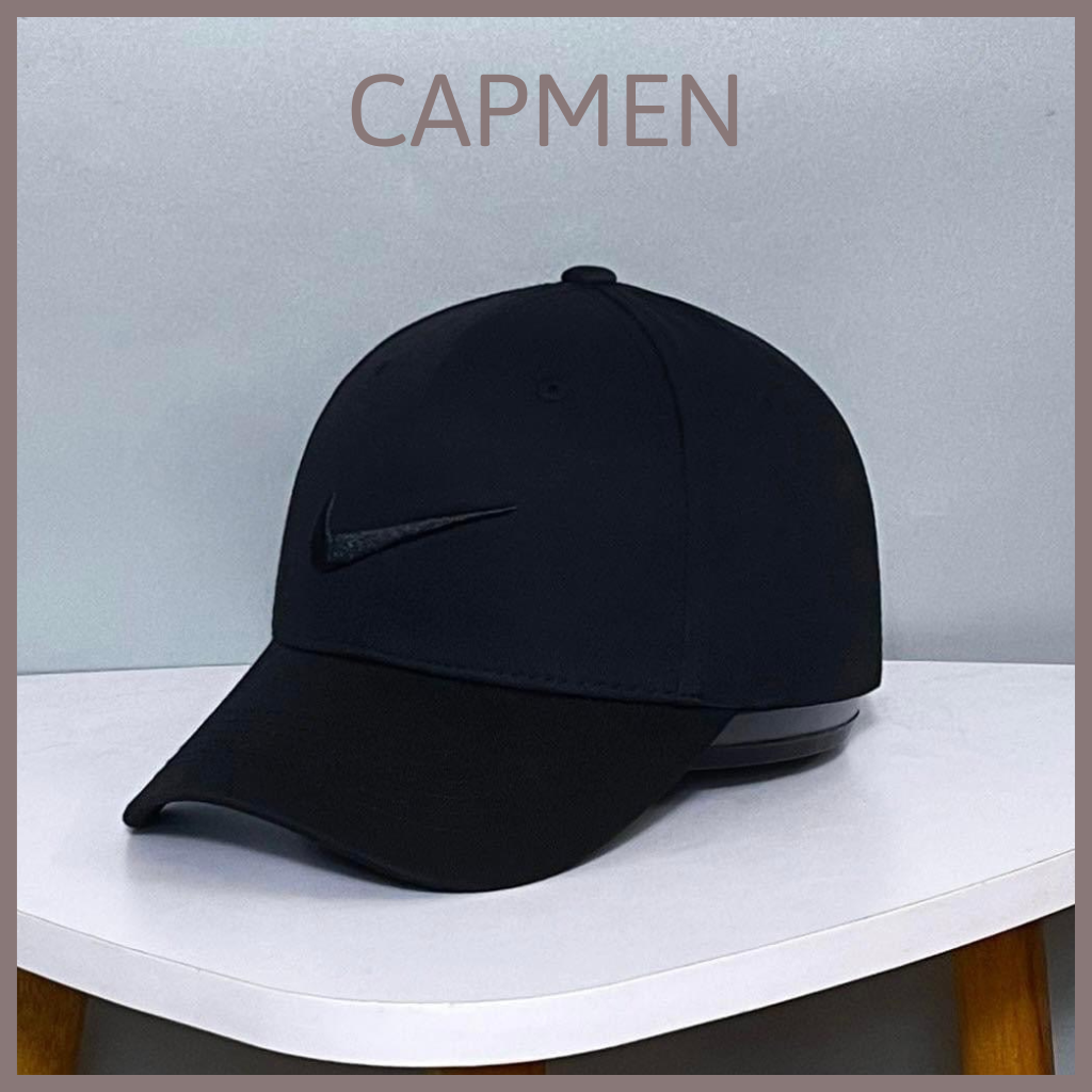 Mũ lưỡi trai NIKE nam nữ, nón kết trơn đen cao cấp mã TS93