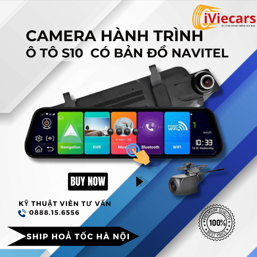 Camera Hành Trình Ô Tô S10 Vietmap S2 Bản Quyền Vĩnh Viễn Có Bản Đồ Navitel Độc Quyền Cảnh Báo Tốc Độ, Lệch Làn, Định Vị GPS Chính Hãng Iviecars
