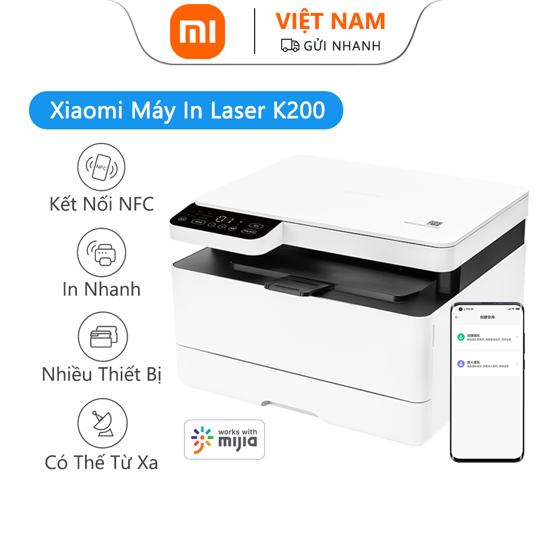 Máy in laser Xiaomi tất cả trong một K200 Máy in laser đen trắng Quét 3 trong 1 Máy in văn phòng
