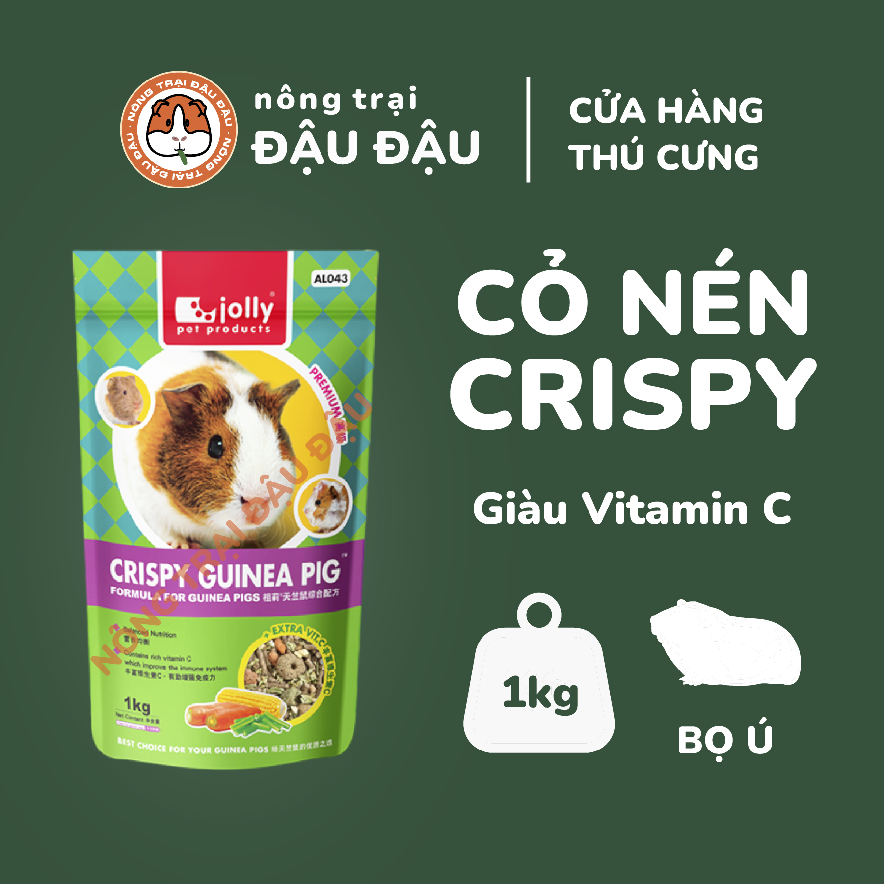 Thức Ăn Cho Bọ Ú 🐹 Cỏ Nén Crispy Giúp Cân Bằng Dinh Dưỡng, Cung Cấp Vitamin C 1kg, 2.5kg - AL043, AL063