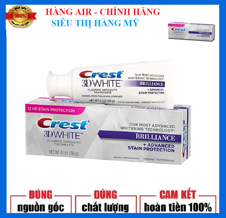 Kem Đánh Răng Crest 3D White 116g của Mỹ