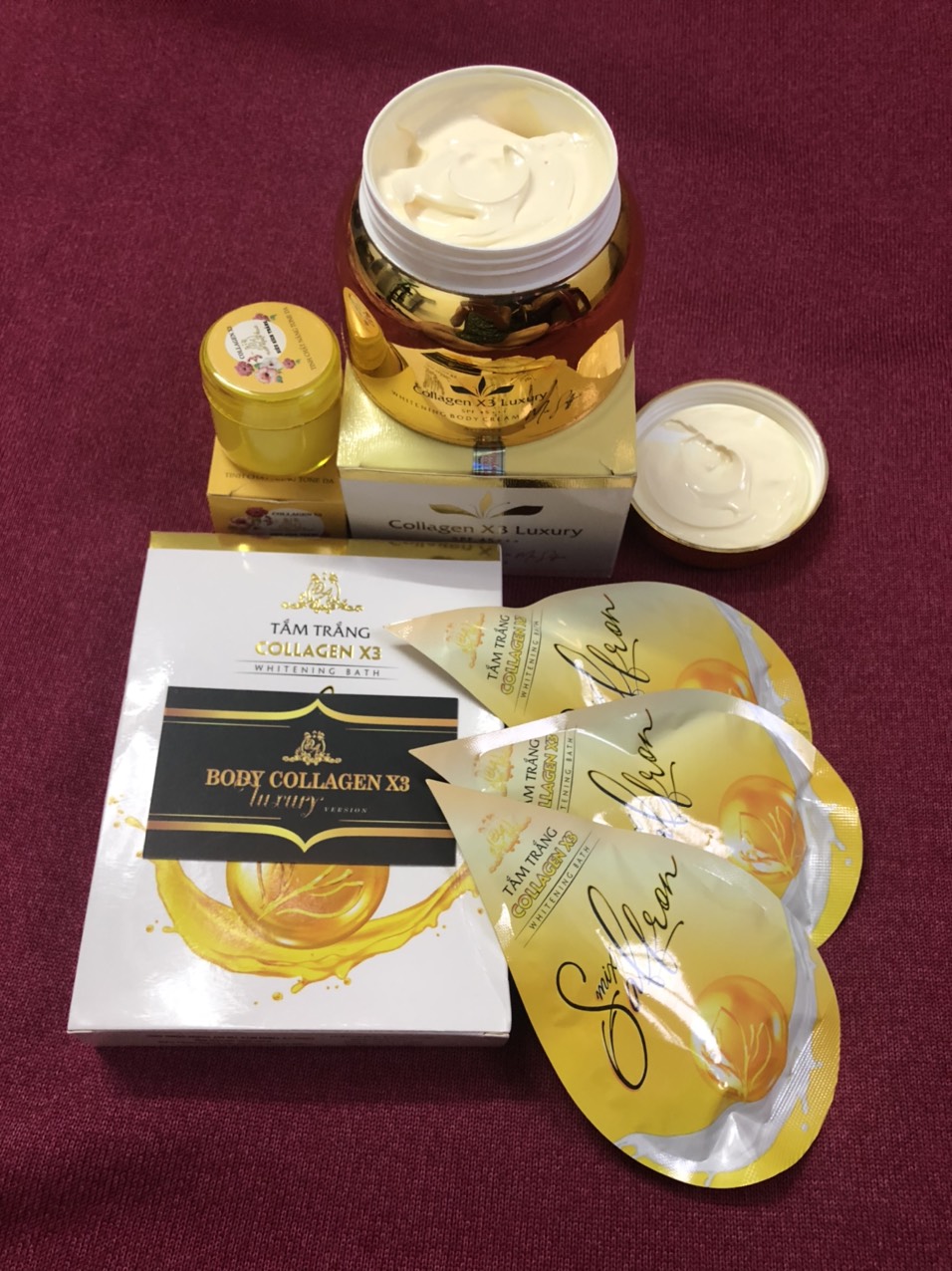 Combo Kem Body Luxury + Kích trắng X3 + Hãng trắng Collagen X3 Luxury Chính Đông Anh
