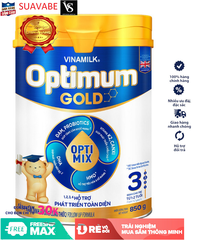 Vinamilk Optimum Gold 3, 850g, 1-2 tuổi