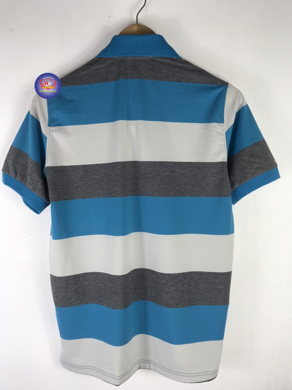 Áo polo nam trung niên tay ngắn ba sọc vải cotton co giãn bền màu - 4