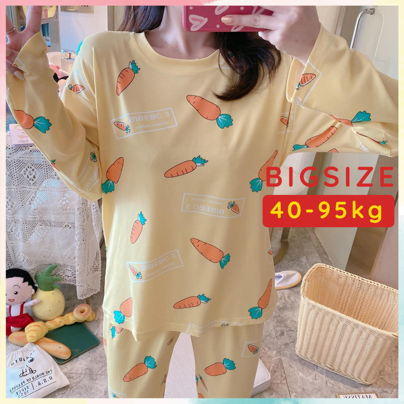 Bộ đồ ngủ dài tay bigsize đồ bộ mặc nhà đồ ngủ thun